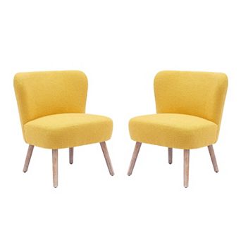 Westintrends 25" Upholstered Boucle Accent Chair (set Of 2)