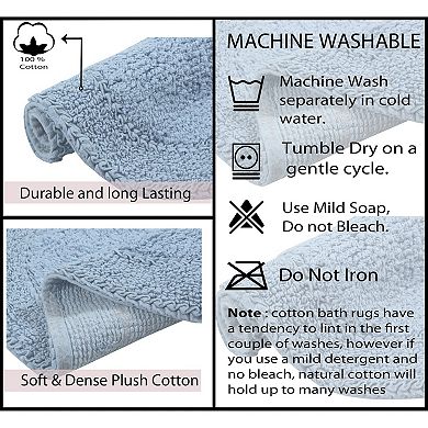 Home Weavers Double Ruffle Collection 100% Cotton Tufted Extra Soft And Absorbent Bath Rugs