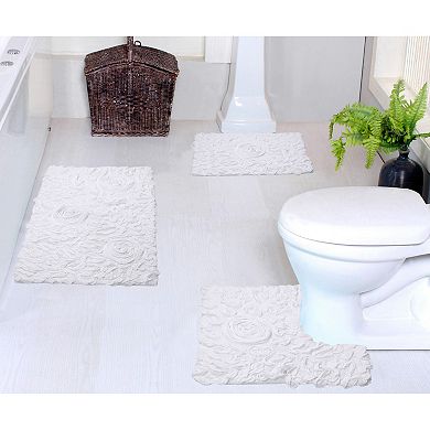 Home Weavers Bell Flower Collection 100% Cotton Tufted Extra Soft And Absorbent Bath Rugs