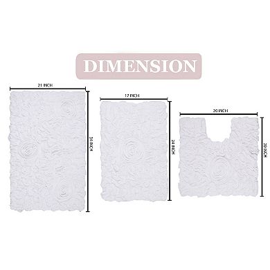 Home Weavers Bell Flower Collection 100% Cotton Tufted Extra Soft And Absorbent Bath Rugs