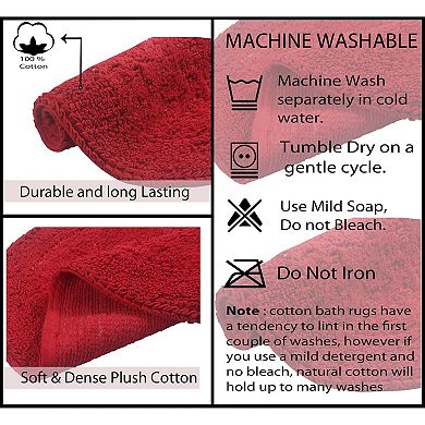 Home Weavers Double Ruffle Collection 100% Cotton Tufted Extra Soft And Absorbent Bath Rugs