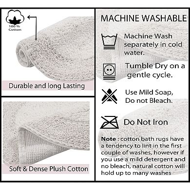 Home Weavers Double Ruffle Collection 100% Cotton Tufted Extra Soft And Absorbent Bath Rugs
