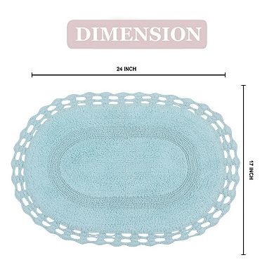 Home Weavers Hampton Crochet Bathmat Collection 100% Cotton Tufted Extra Soft And Absorbent Bath Rug