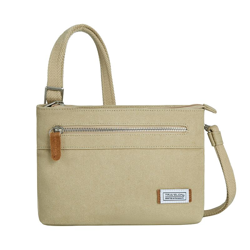 Travelon Anti-Theft RFID-Blocking Heritage Small Crossbody Bag, Natural