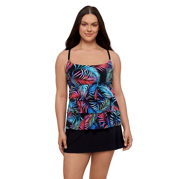 Crystal Reflections Faux Skirtini One Piece (Plus Size) main image 1
