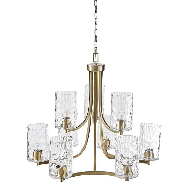 Hampton Hill Opulentia 9-light Round Tiered Chandelier with Textured Glass Shades