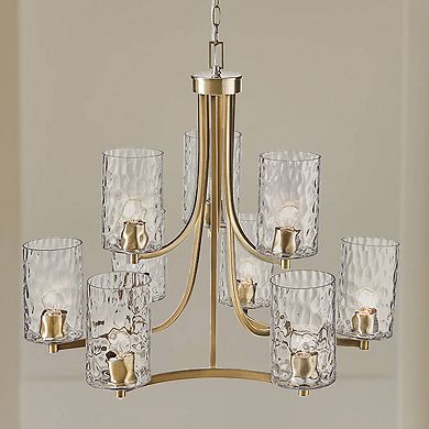 Hampton Hill Opulentia 9-light Round Tiered Chandelier with Textured Glass Shades