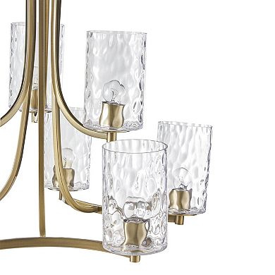 Hampton Hill Opulentia 9-light Round Tiered Chandelier with Textured Glass Shades