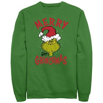 Big & Tall Dr. Seuss The Grinch Merry Christmas Graphic Fleece