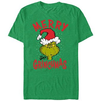 Big & Tall Dr. Seuss The Grinch Merry Christmas Graphic Tee