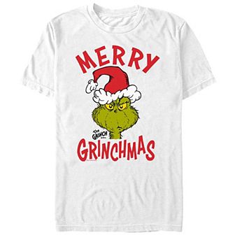 Big & Tall Dr. Seuss The Grinch Merry Christmas Graphic Tee