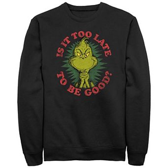 Big & Tall Dr. Seuss Grinch Is It Too Late To Be Good? Graphic Fleece