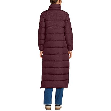 Petite Lands' End Down Puffer Faux Fur Trim Hooded Long Winter Parka Coat