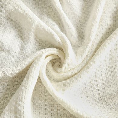 Unikome Waffle Weave Blanket, Lightweight Washed Soft Breathable Blanket