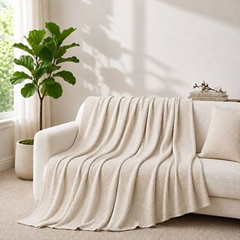 Unikome 100% Egyptian Cotton Breathable Soft Woven Blanket