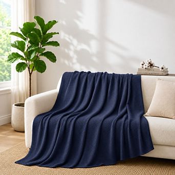 Unikome 100% Egyptian Cotton Breathable Soft Woven Blanket