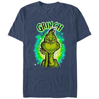 Men's Dr. Seuss Grinch Airbrush Background Graphic Tee