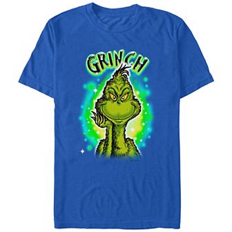 Men's Dr. Seuss Grinch Airbrush Background Graphic Tee