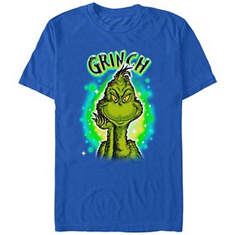 Men's Dr. Seuss Grinch Airbrush Background Graphic Tee