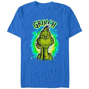 Men's Dr. Seuss Grinch Airbrush Background Graphic Tee