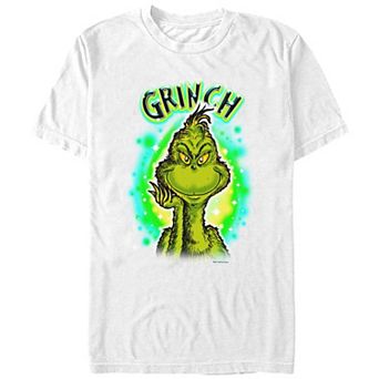 Men's Dr. Seuss Grinch Airbrush Background Graphic Tee