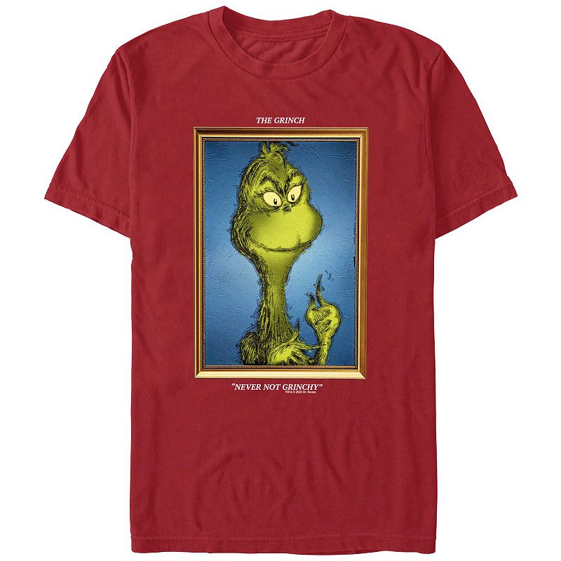 UPC 198181233437 product image for Men's Dr. Seuss Grinch Portrait Never Not Grinchy Graphic Tee, Size: Large, Red | upcitemdb.com