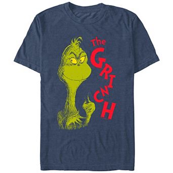 Big & Tall Dr. Seuss The Grinch Mischievous Face Graphic Tee