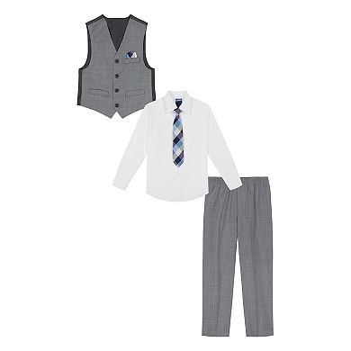 Boys 4-12 Nautica 4-Piece Poplin Vest, Shirt, Pants & Tie Set