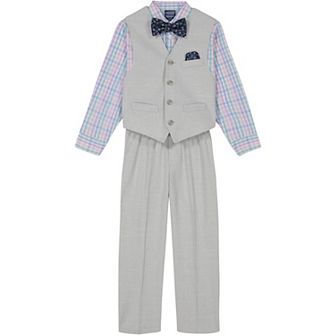 Boys 4-12 Nautica 4 pc Poplin Vest, Shirt, Pants & Tie Set