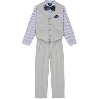 Boys 4-12 Nautica 4 pc Poplin Vest, Shirt, Pants & Tie Set