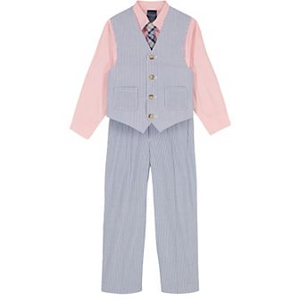 Boys 4-12 Nautica 4 pc Poplin Vest, Shirt, Pants & Tie Set