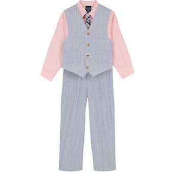 Boys 4-12 Nautica 4 pc Poplin Vest, Shirt, Pants & Tie Set