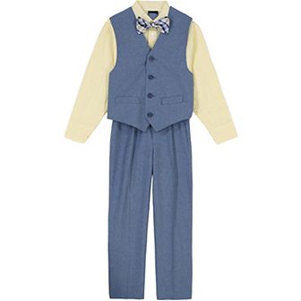 Boys 4-12 Nautica 4 pc Poplin Vest, Shirt, Pants & Tie Set