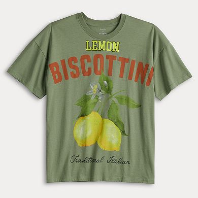 Juniors' Threads of Luxx Lemon Biscottini Oversized T-Shirt