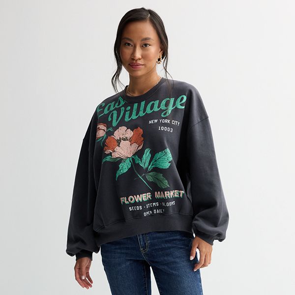 Juniors' Threads of Luxx East Village Flower Market Fleece