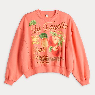 Juniors' Threads of Luxx La Fayette Apple Orchard Fleece Crewneck Pullover