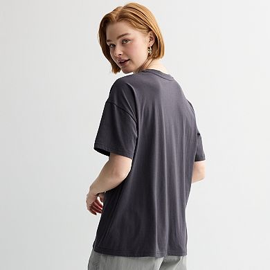 Juniors' Threads of Luxx East Village Flower Market Oversized T-Shirt