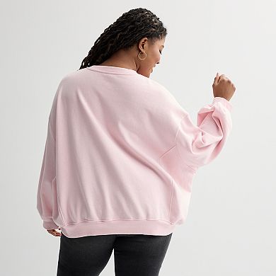Juniors' Plus Size Threads of Luxx Francais Fleece Pullover
