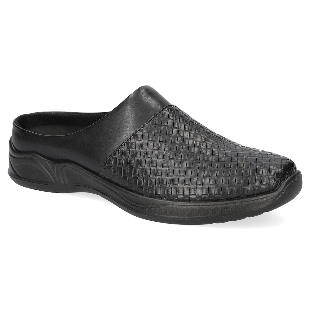 Easy Street Janalee Women's Black Woven Embossed Comfort Mules