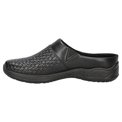 Easy Street Janalee Women's Black Woven Embossed Comfort Mules