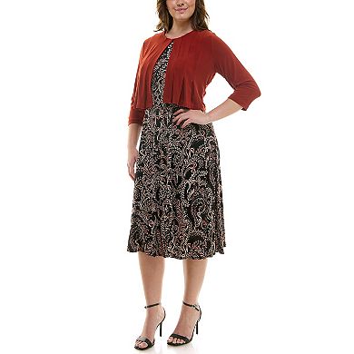 Women's Danny & Nicole 2-pc. Cardigan & Patterned Dress Set