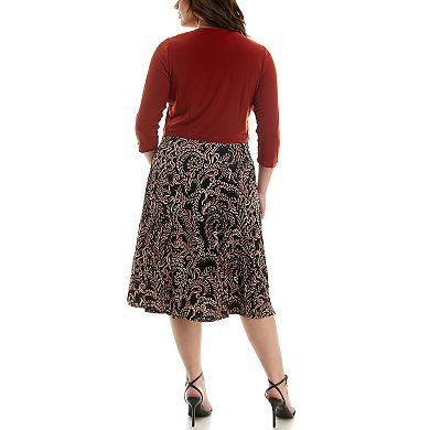 Women's Danny & Nicole 2-pc. Cardigan & Patterned Dress Set