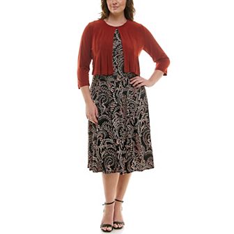 Women's Danny & Nicole 2 pc Cardigan & Patterned Dress Set