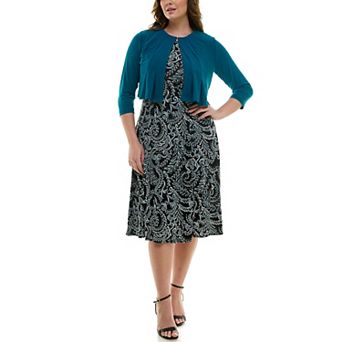 Women's Danny & Nicole 2 pc Cardigan & Patterned Dress Set