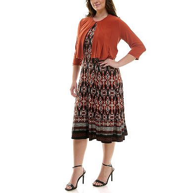 Women's Danny & Nicole 2-pc. Cardigan & Patterned Dress Set