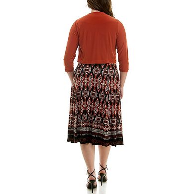 Women's Danny & Nicole 2-pc. Cardigan & Patterned Dress Set