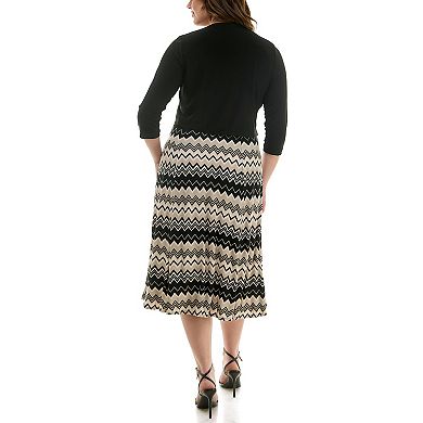 Plus Size Danny & Nicole 2-pc. Cardigan & Dress Set