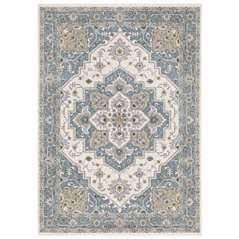 StyleHaven Mascotte Traditional Center Medallion Fringed Area Rug