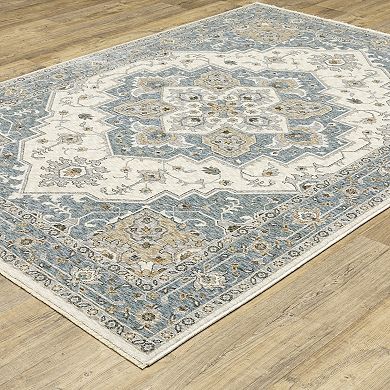 StyleHaven Mascotte Traditional Center Medallion Fringed Area Rug