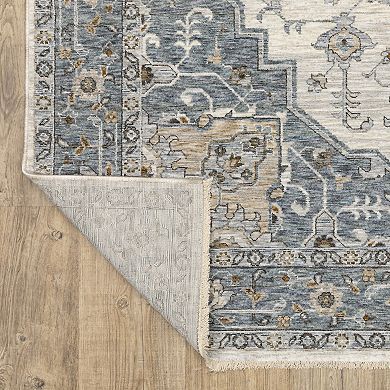 StyleHaven Mascotte Traditional Center Medallion Fringed Area Rug
